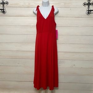 NWT Betsey Johnson size 14 red tie up strap, v-neck dress